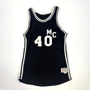 Vintage 70’s Harv-AL Basketball Jersey Size Large Black White MC 40 True Vintage